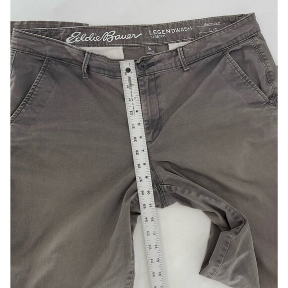 Eddie Bauer Women's Boyfriend Slim Legend Wash Khaki Pants Sz 12 Normcore Preppy - Picture 8 of 12